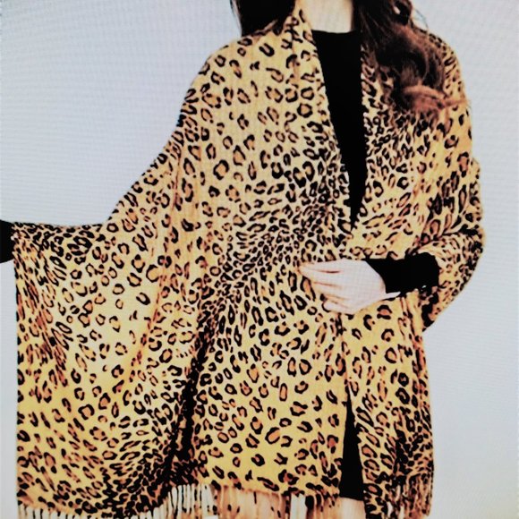 Pashmina Wrap - Animal Print Leopard - Picture 1 of 9